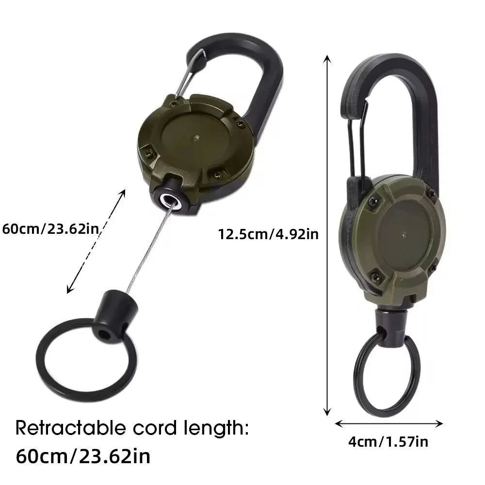 Retractable Karabiner with Steel Cable